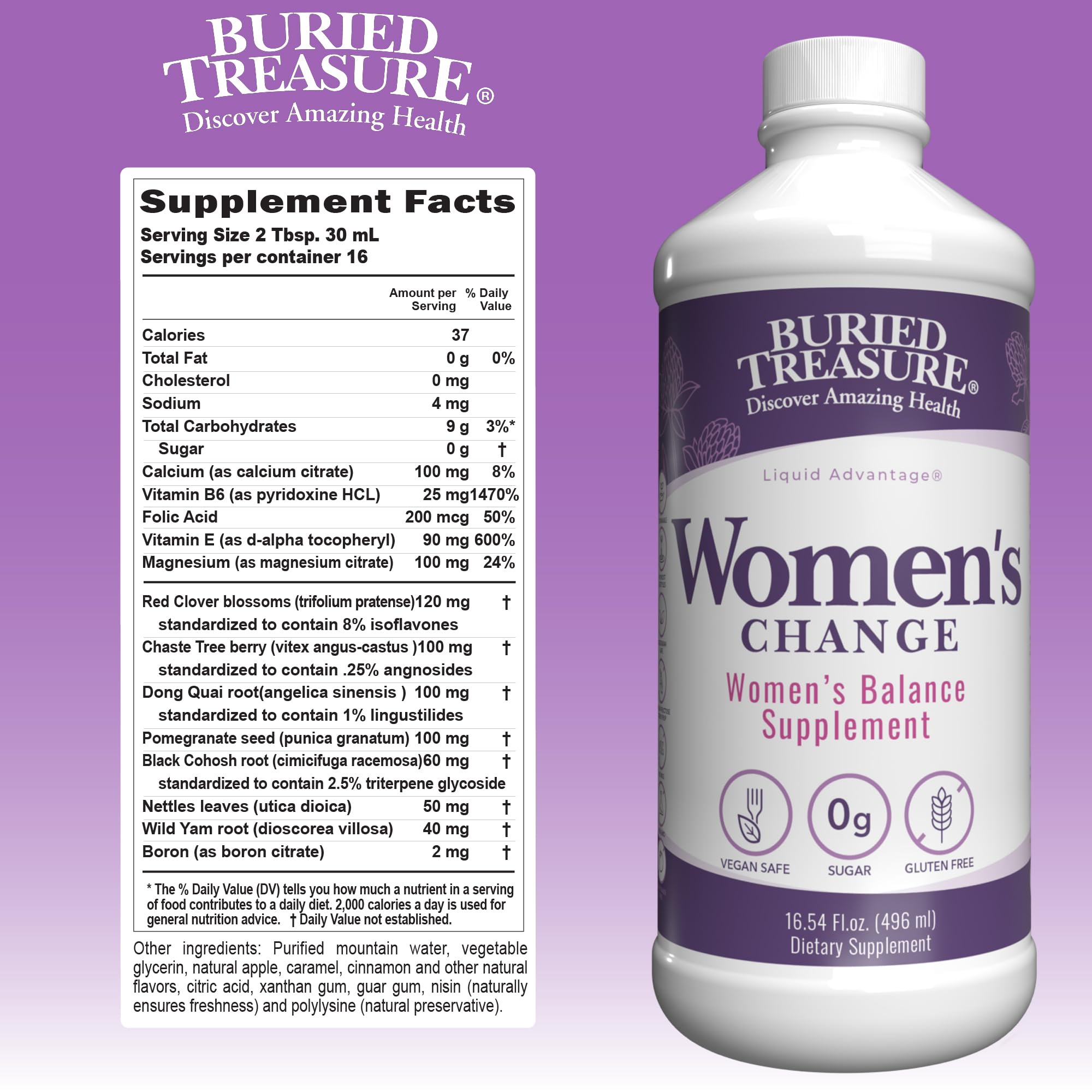 Buried Treasure Women’s Change bottle pour illustrating easy daily use