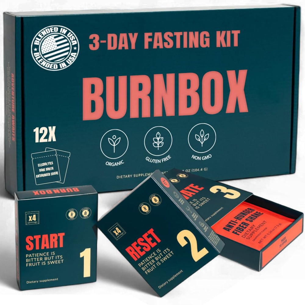 BurnBox 3 Day Fasting Kit bottle pour for easy hydration during fasts.
