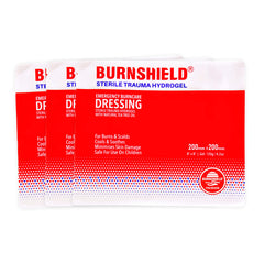 Burnshield burn dressing 8x8 sterile sheet ready for immediate cooling and protection