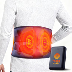 Burrki cordless heating pad worn at the waist for wireless warmth and mobility.