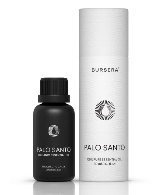 Bursera Palo Santo oil bottle ready for diffuser use and mood enhancement.