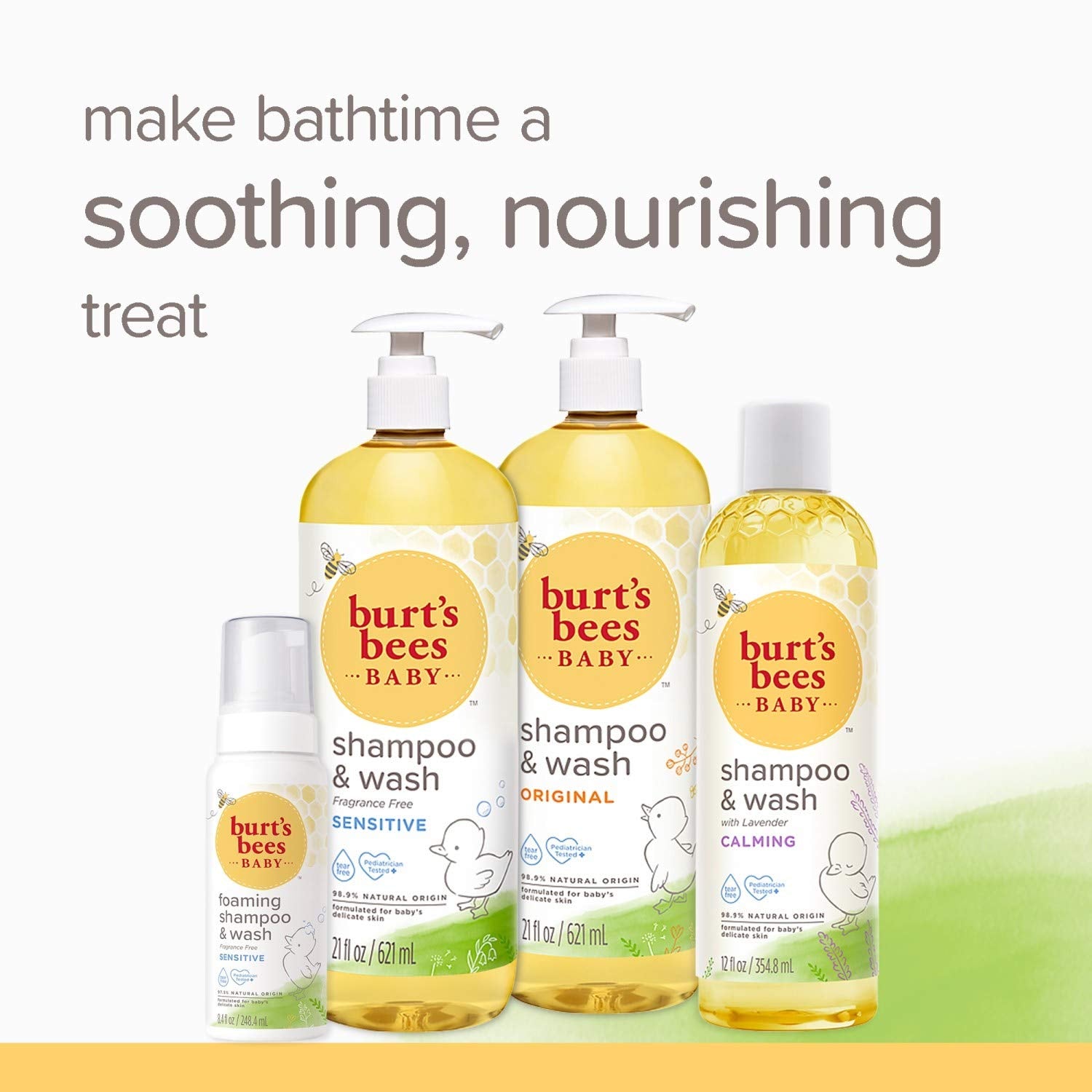 Packaging variation note on Burt's Bees calming shampoo label