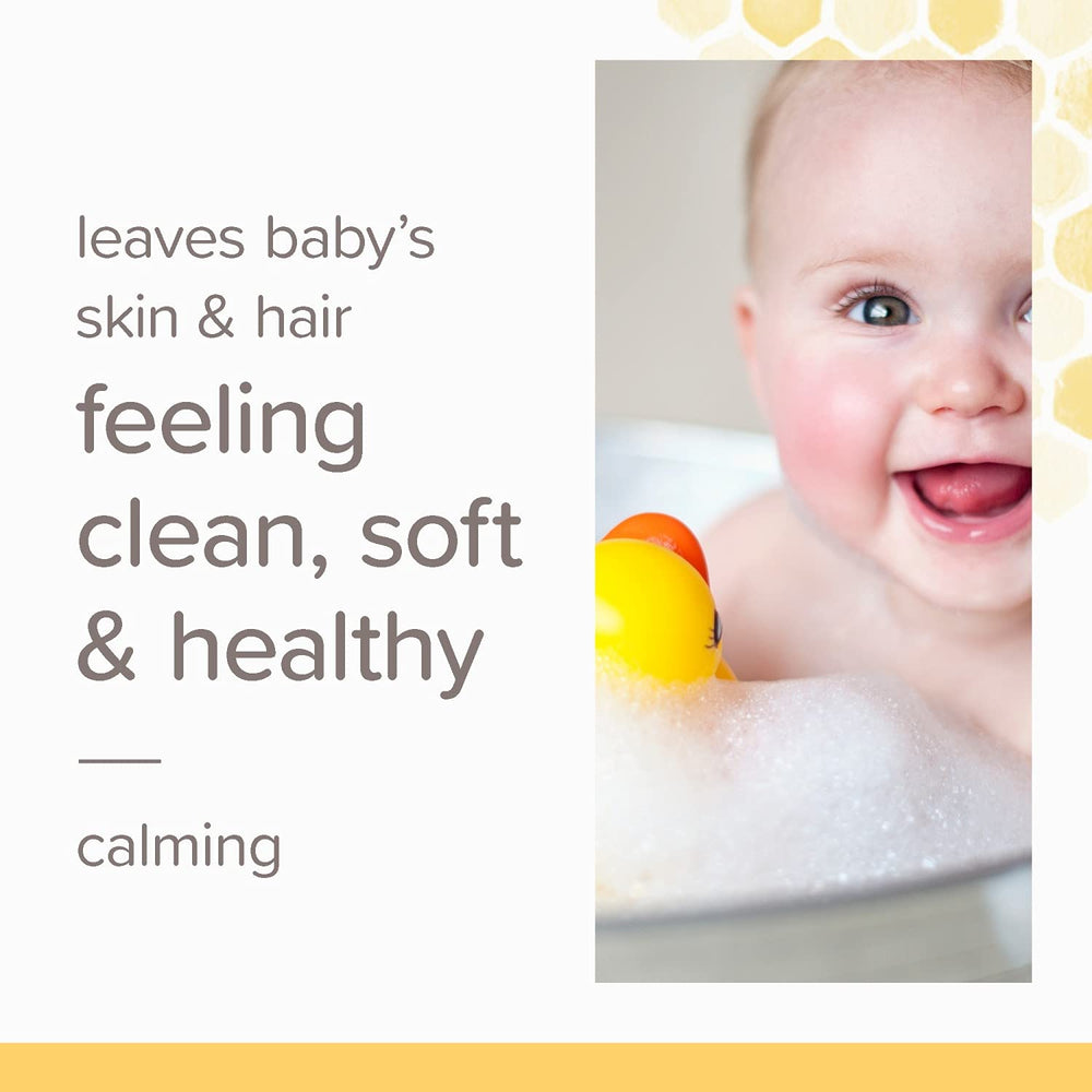 Tear-free formula shown with Burt's Bees Baby Calming Shampoo for calm bath time