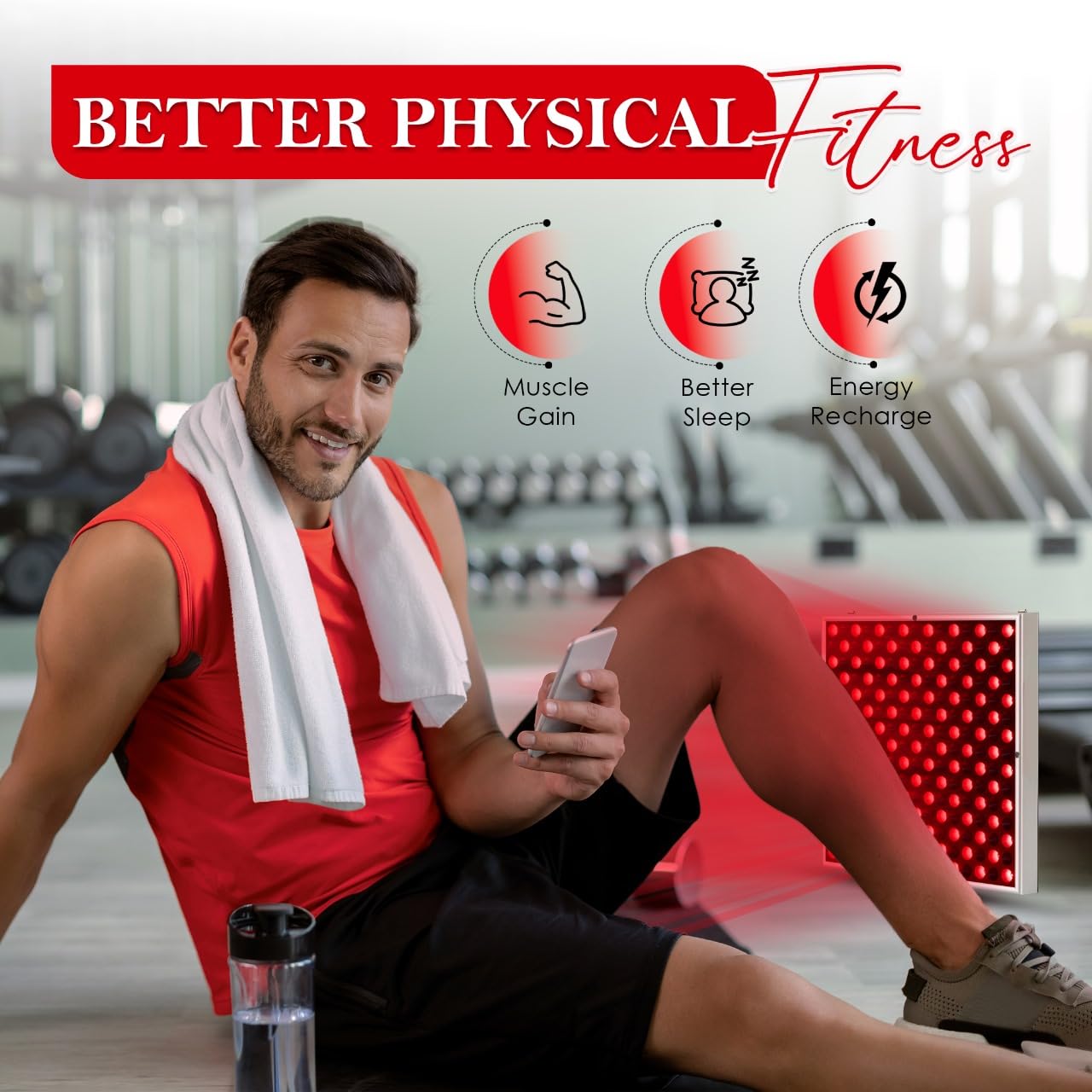 Business Climax red-light panel supports hair growth in thinning areas.