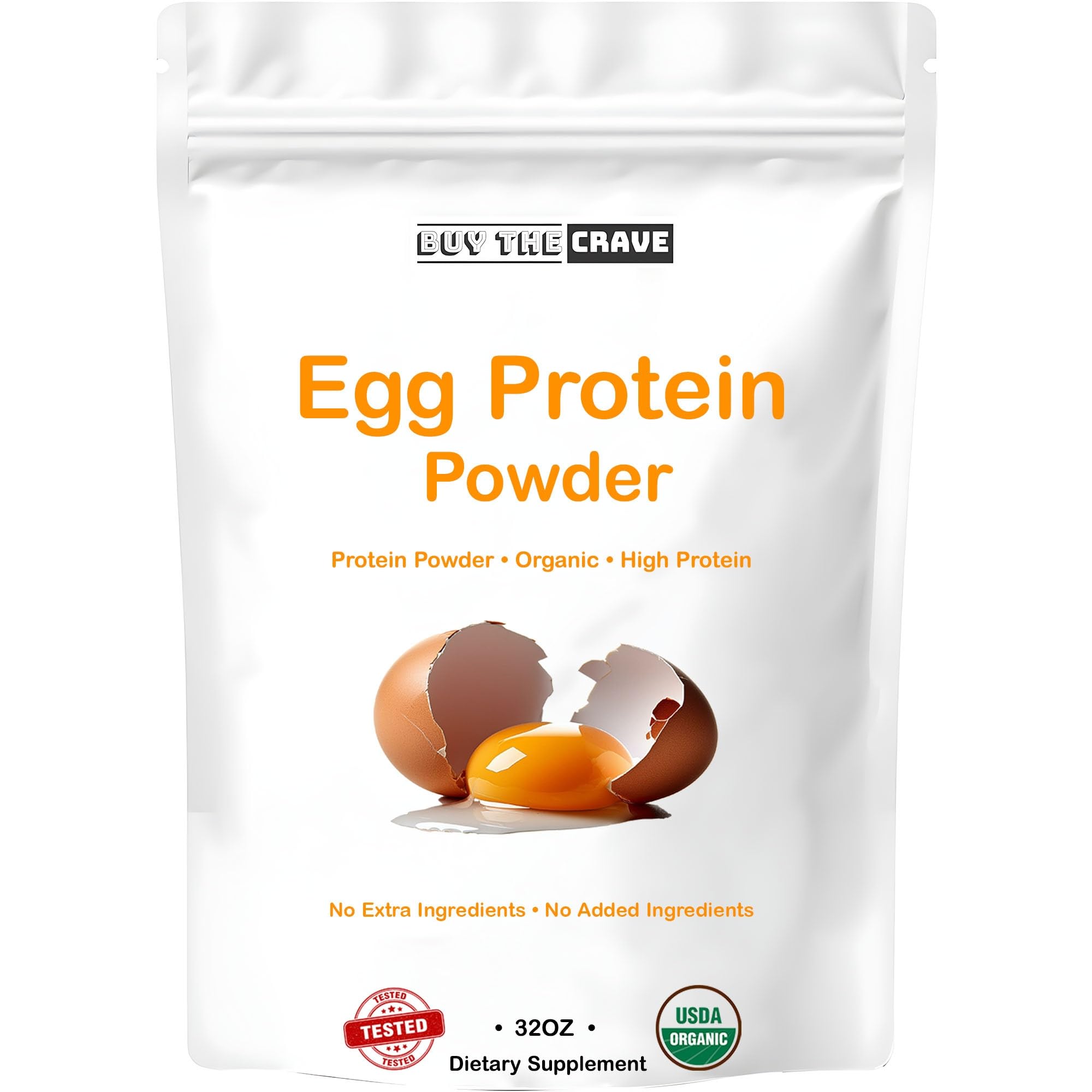 BUY THE CRAVE Egg Protein Powder bottle illustrating dairy-free, complete protein for lean meals.