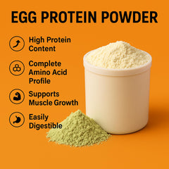 A glass with a creamy BUY THE CRAVE Egg Protein Shake made from the powder.