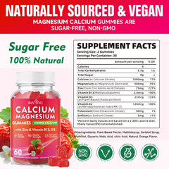 BVIVLOO Calcium Gummies being poured from bottle for easy daily supplementation
