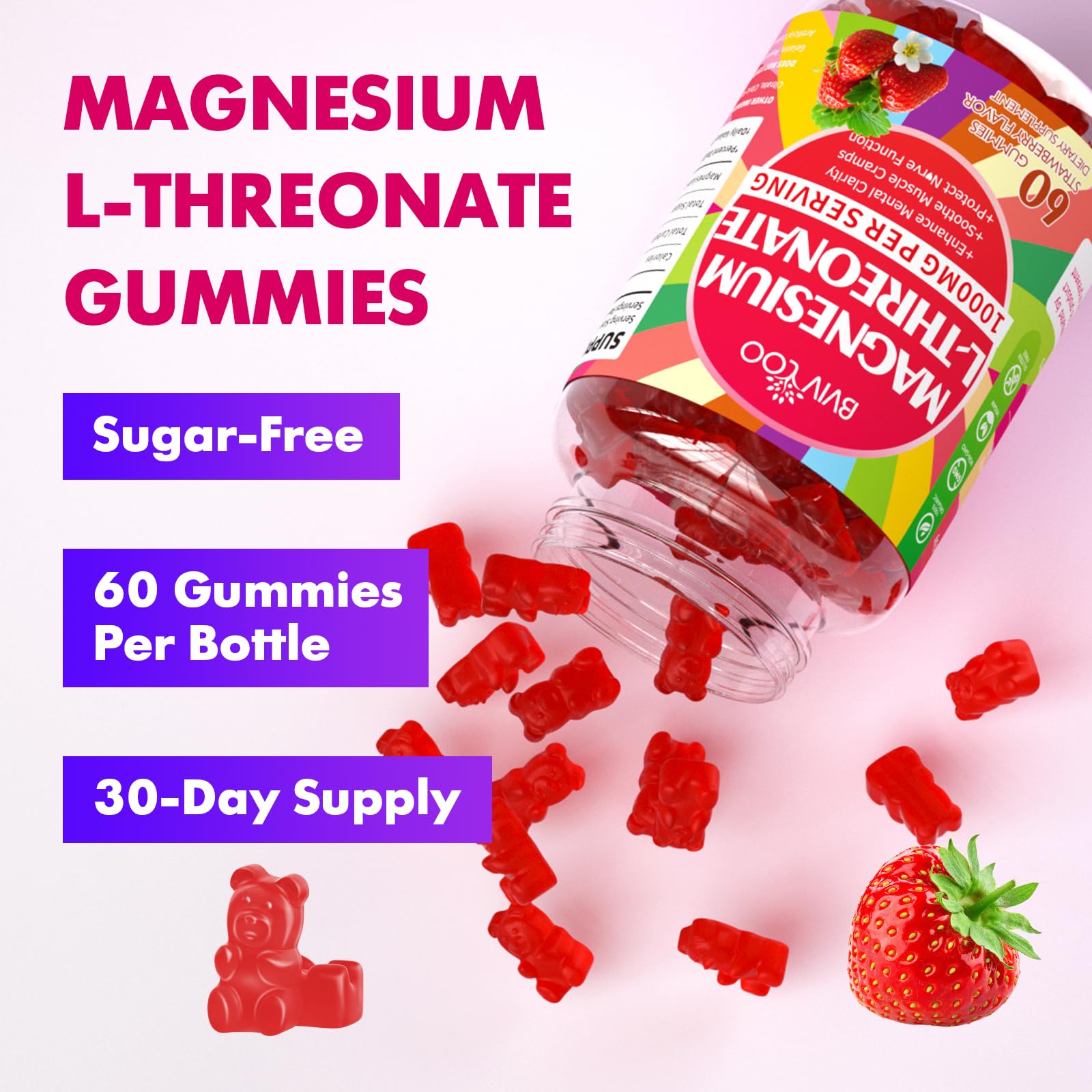 BVIVLOO gummies in daily routine, strawberry flavor for easy use.