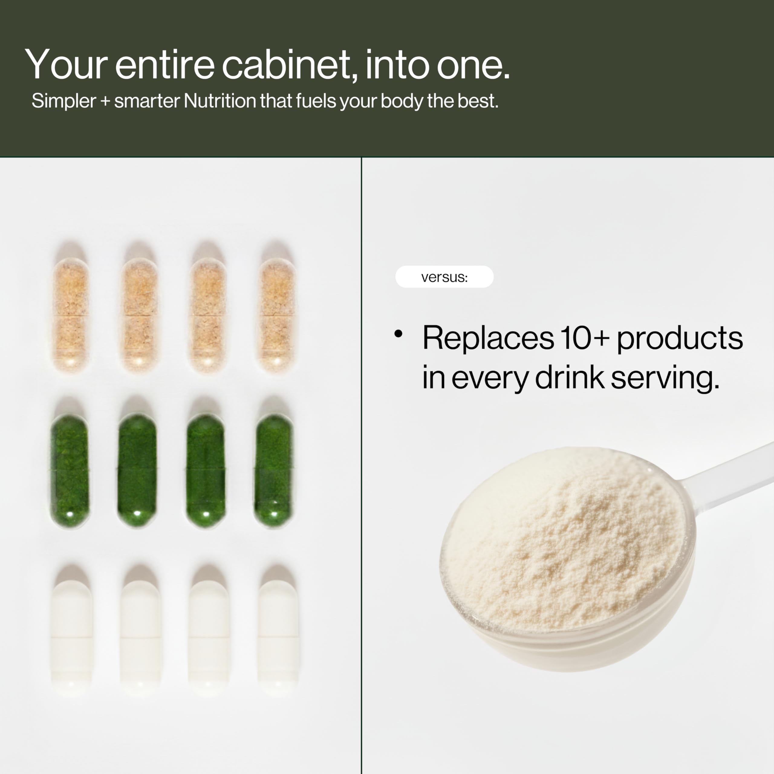 Bwild plant-based multivitamin spoon dispensing 6g prebiotic fiber per serving.
