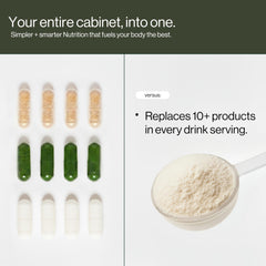 Bwild plant-based multivitamin spoon dispensing 6g prebiotic fiber per serving.