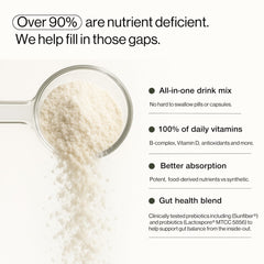 B.WILD synbiotic blend highlights prebiotics and probiotics for gut support and balance.