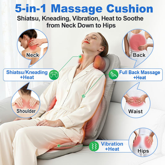 BWPIWPR Shiatsu Massage Cushion back massager with rolling nodes for targeted relief