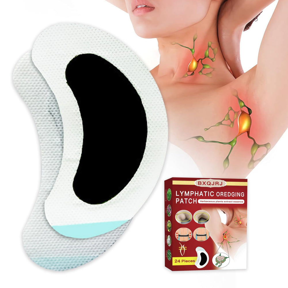 BXQJRJ Lymph Patch packaging shows natural herbs and user-friendly design for neck and underarm comfort.