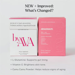 Glass with shake shows appealing texture and potential skin glow benefits.