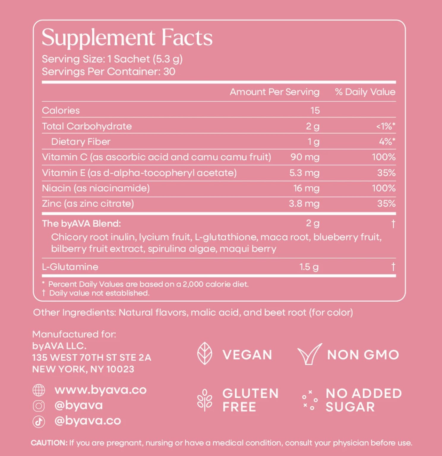 Close-up label reveals antioxidant-rich formula for skin vitality.