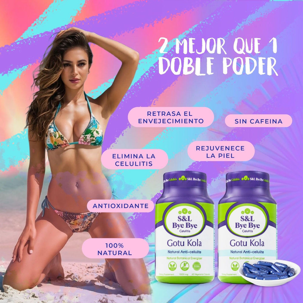 Bye Bye Gotu Kola packaging label highlighting product benefits and usage.