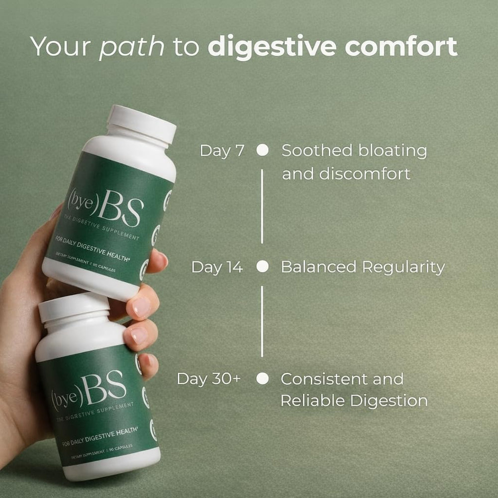 ByeBS peppermint extract capsules soothe occasional bloating and gas
