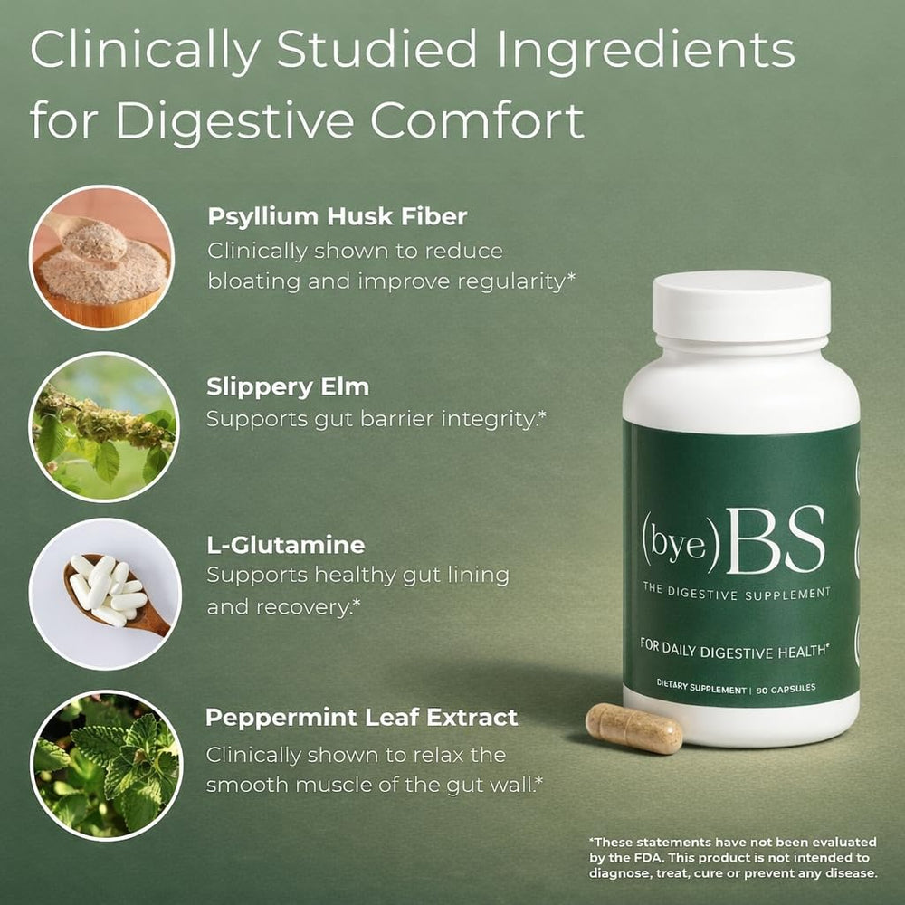 ByeBS slippery elm bottle coats the gut for gentle comfort