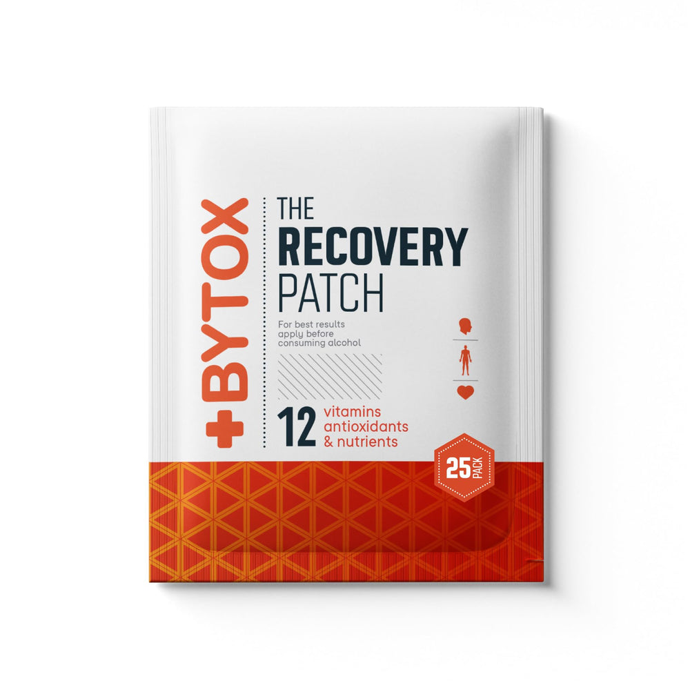Bytox Recovery Patch packaging with 25-pack and discreet wellness support