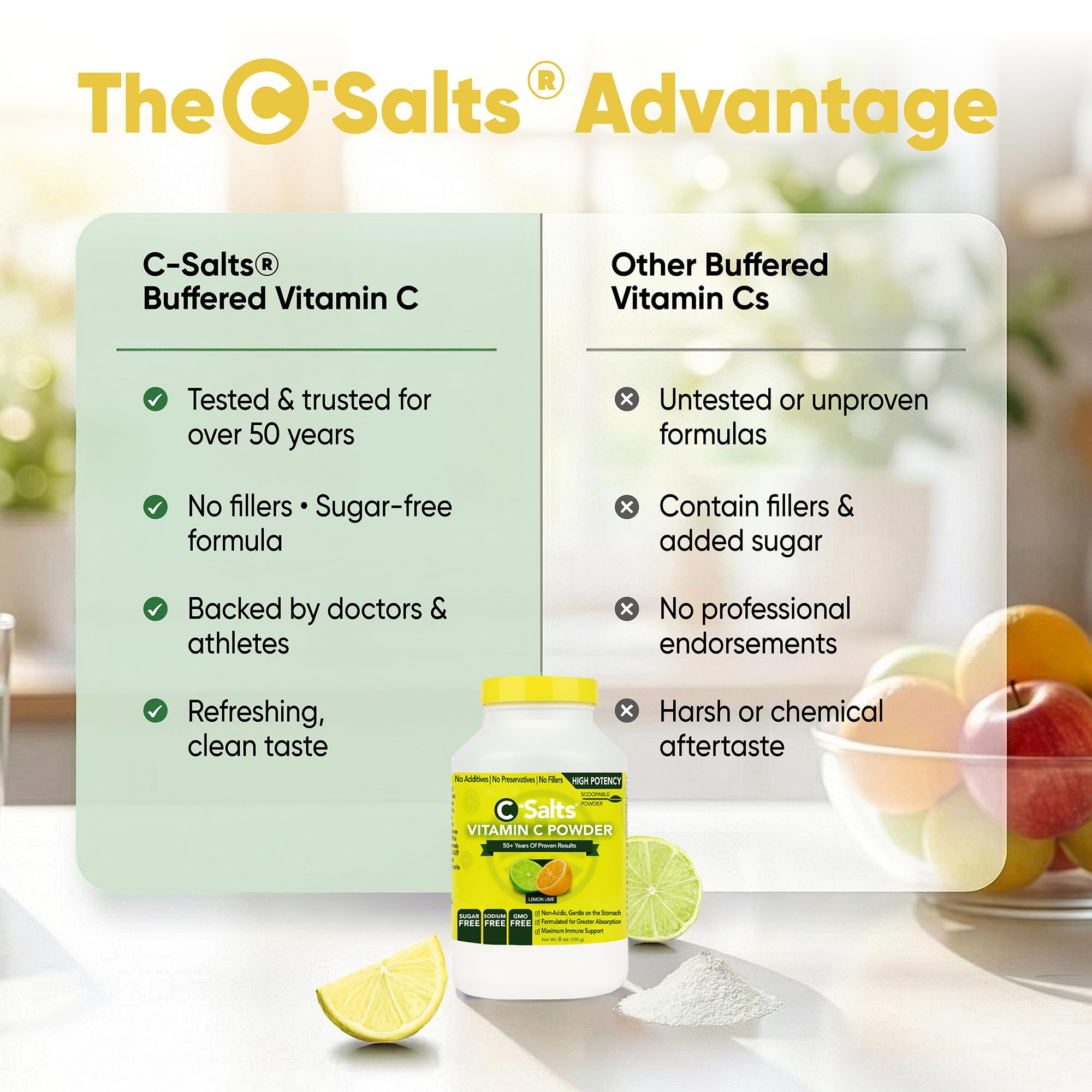 C-Salts USA-made vitamin C powder label signals quality and safety.