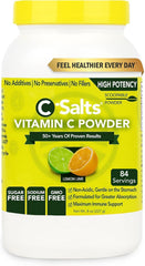 C-Salts Vitamin C Powder bottle on shelf for daily immune support.