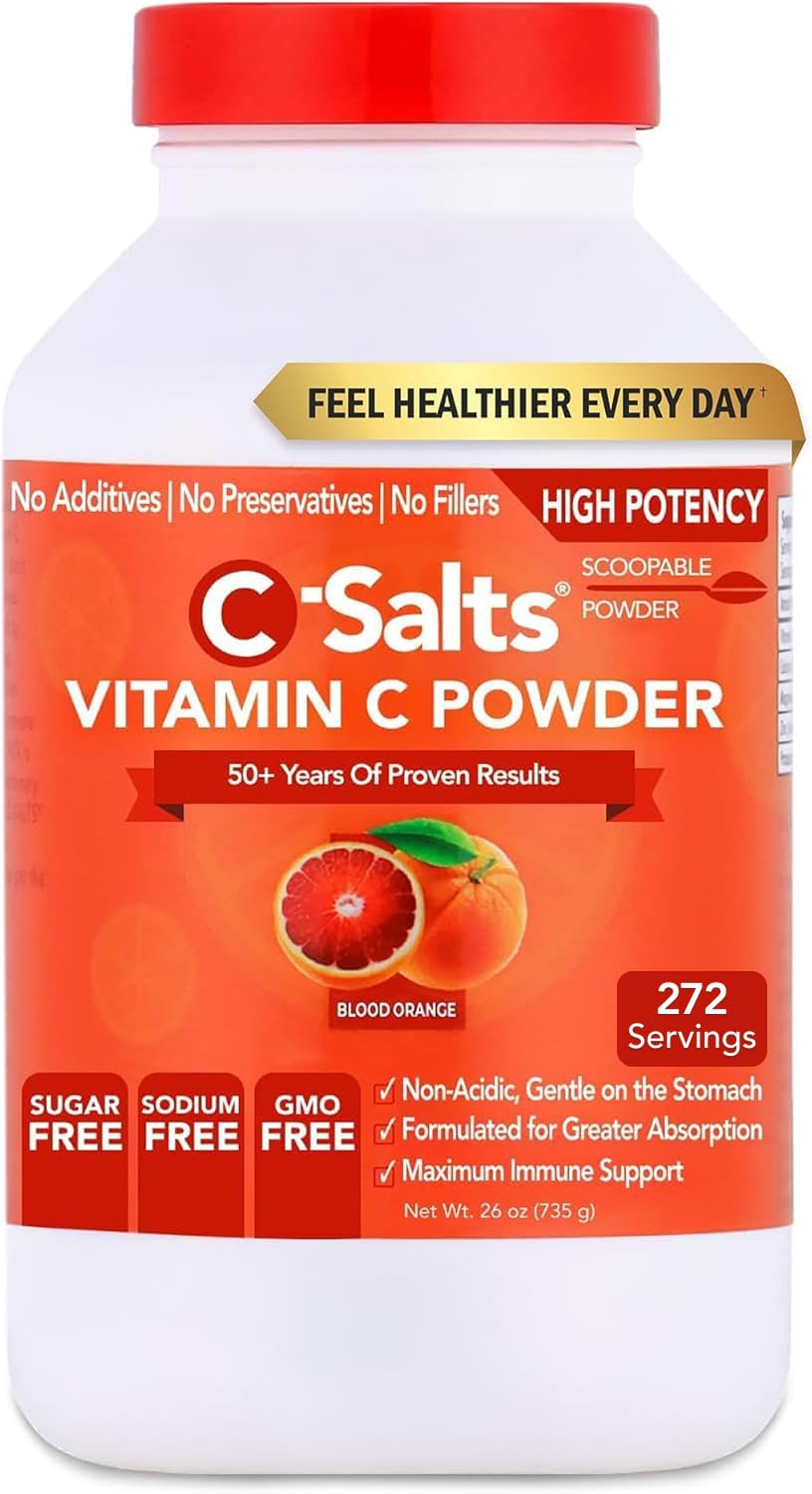 C-Salts Vitamin C Powder jar ready for daily immune support and easy serving.
