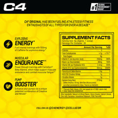 C4 dissolved in a glass with ice for a refreshing energy drink
