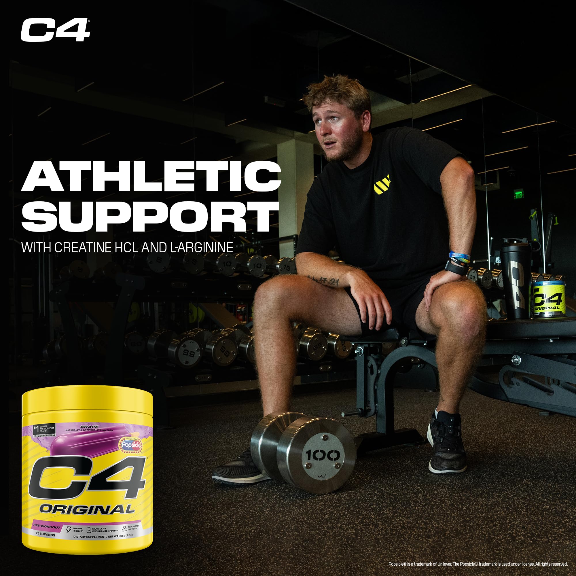 C4 Original Popsicle Grape athlete training shows focus and stamina