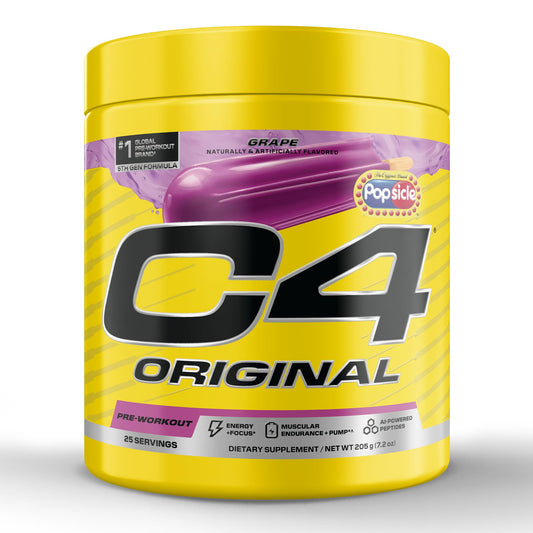 C4 Original Popsicle Grape bottle pour fuels workouts with quick energy