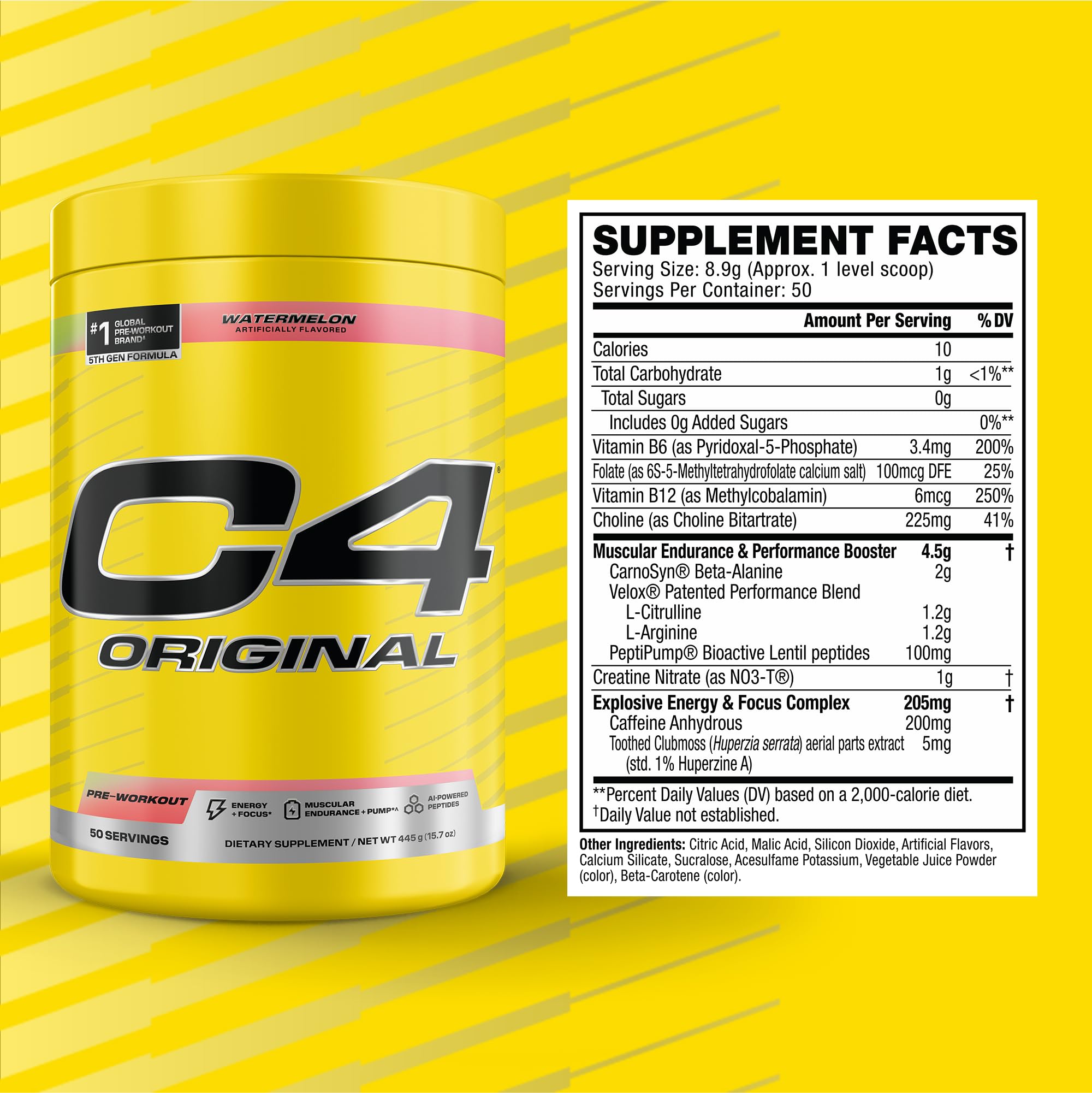 Pouring C4 Original Pre Workout into a shaker for endurance support.