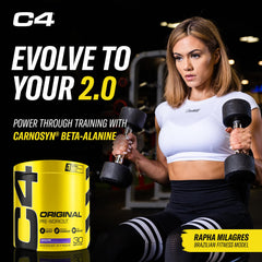 C4 Original grape powder dispense area emphasizing sugar-free formulation