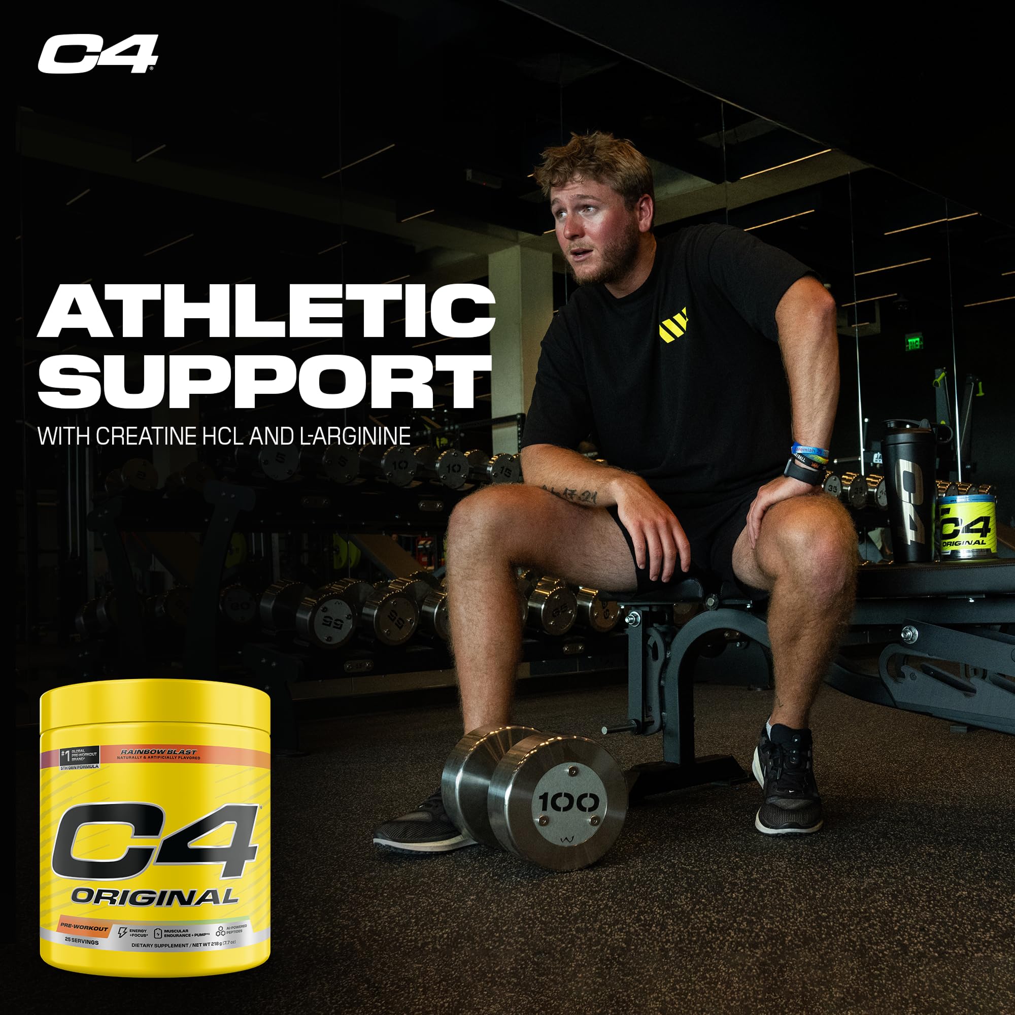 C4 Original bottle with arginine and citrulline for improved blood flow.