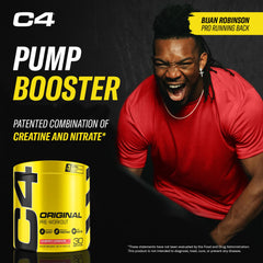 C4 Original pre-workout cherry limeade label highlighting flavor and caffeine