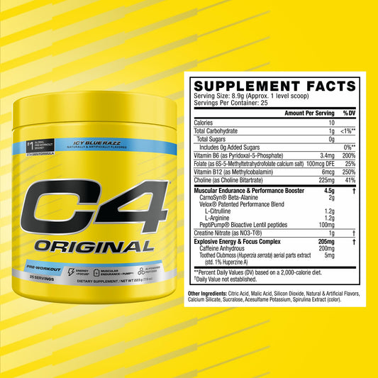C4 Original scoop demonstrates precise dosing for sustained energy.
