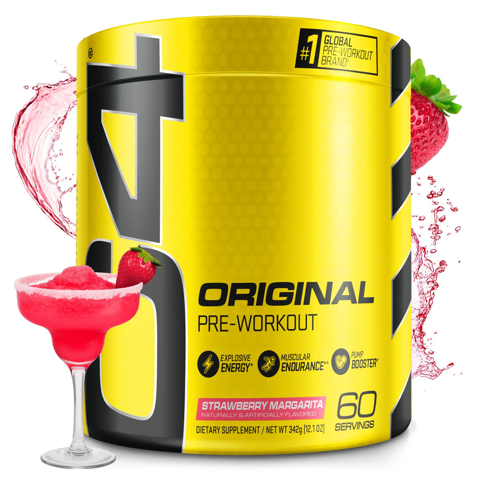 C4 Original Strawberry Margarita bottle promotes pre-workout energy before training.