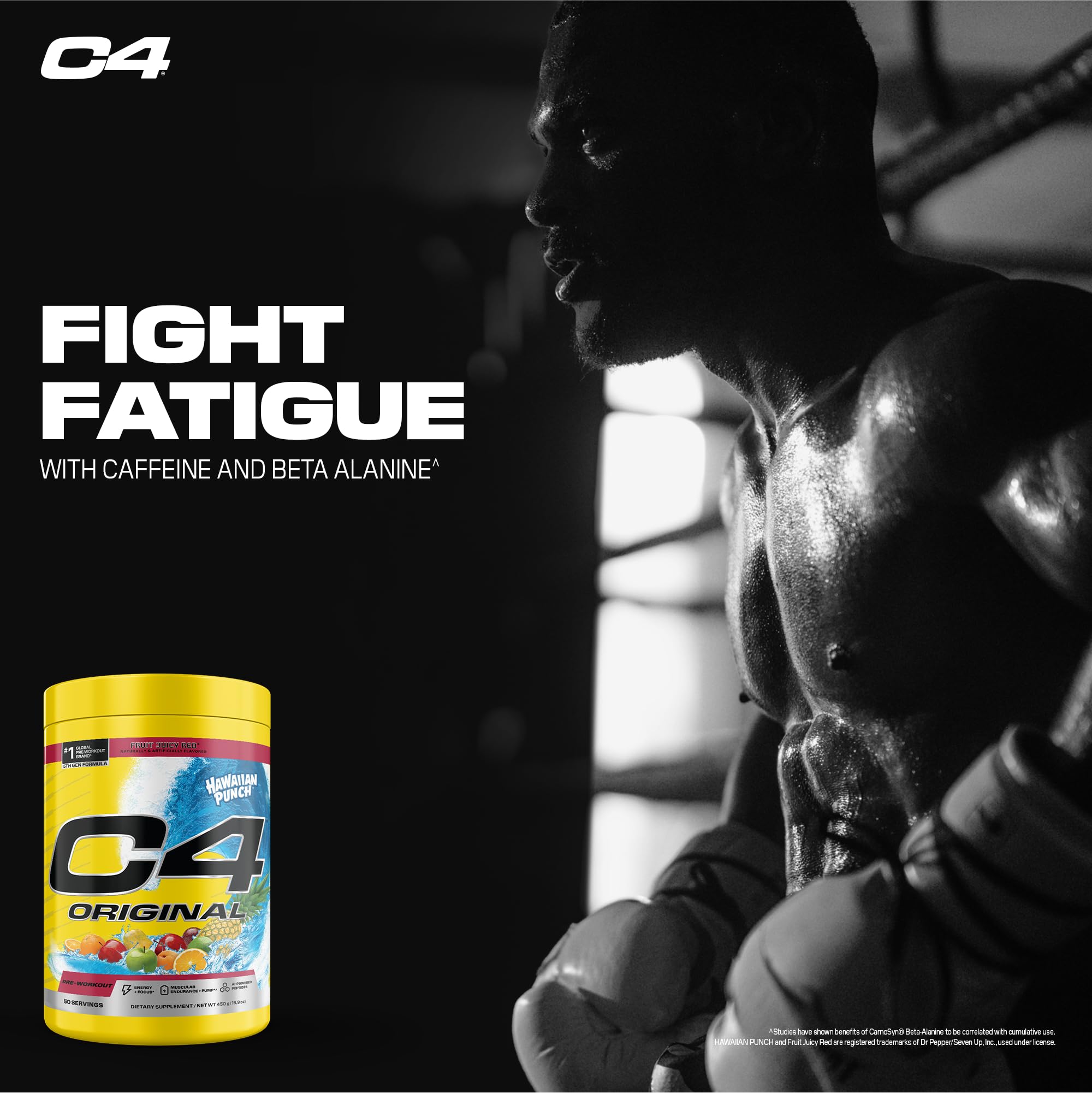 C4 Original tub beside a glass ready for a workout session
