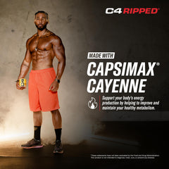 C4 Ripped Fruit Punch poured into water for a refreshing energy boost