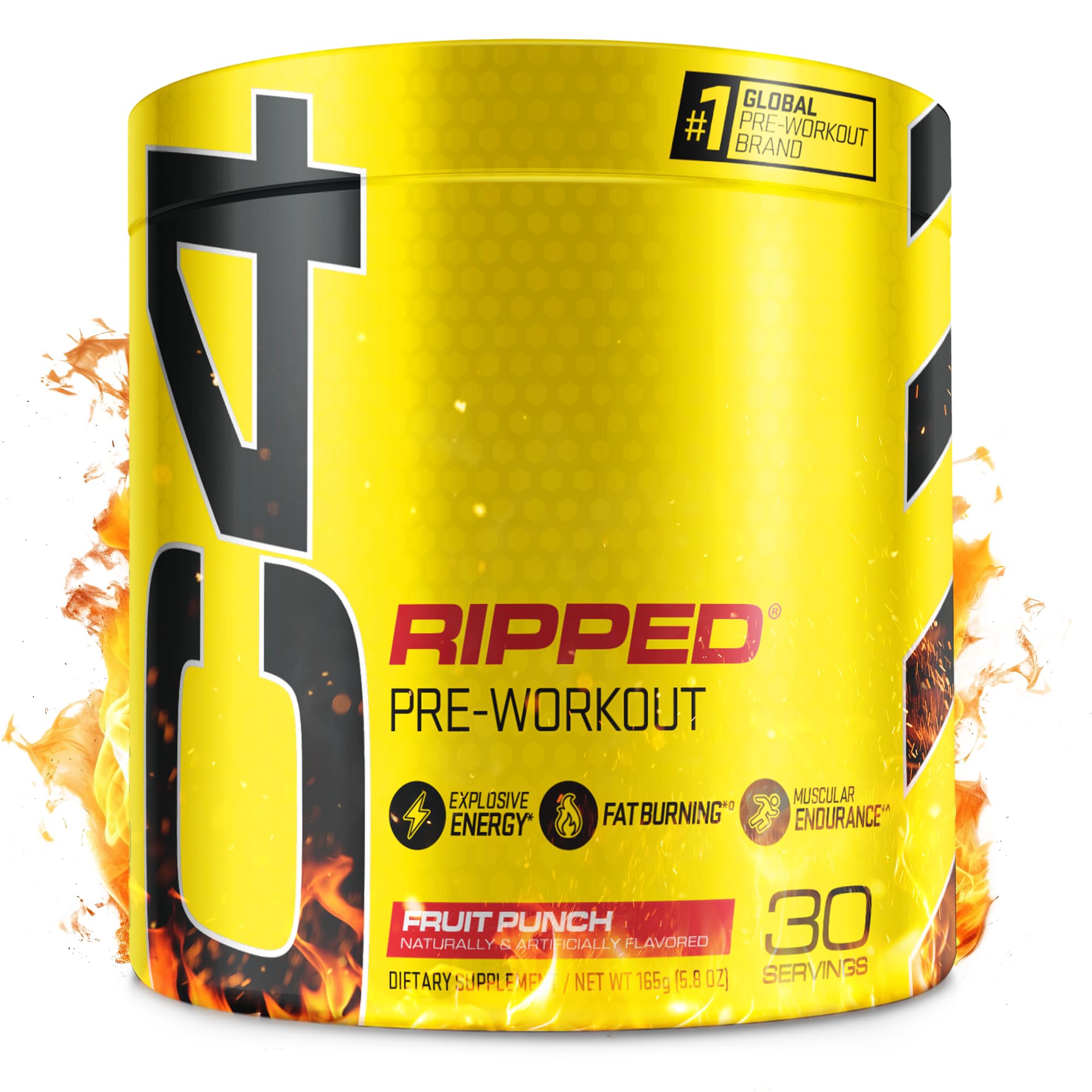 C4 Ripped Fruit Punch powder tub for pre-workout energy