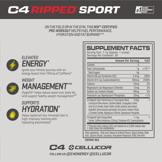 C4 Ripped Sport fruit punch mix dissolves in water