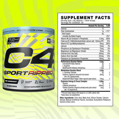 C4 Ripped Sport twist-open canister demonstrates prep-ready packaging for training.