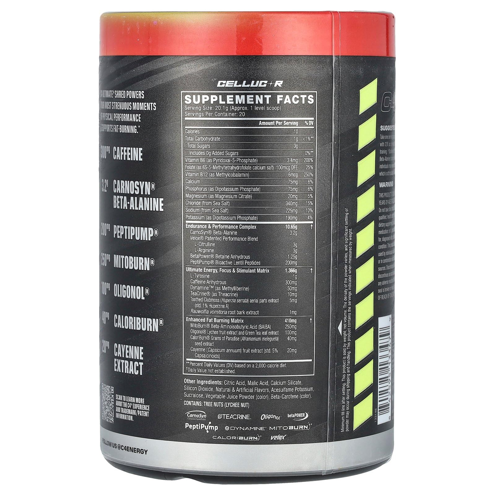 C4 Ultimate Shred scoop image showing powder for rapid pre-workout energy.