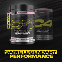 C4 Ultimate Shred VELOX pumps close-up shows L-Arginine and L-Citrulline blend