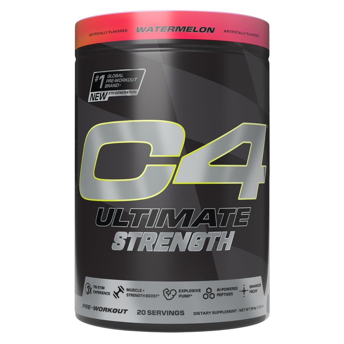 C4 Ultimate Strength front label highlights key ingredients for informed purchase