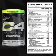 C4 Ultimate Strength powder being poured into a glass during a workout.