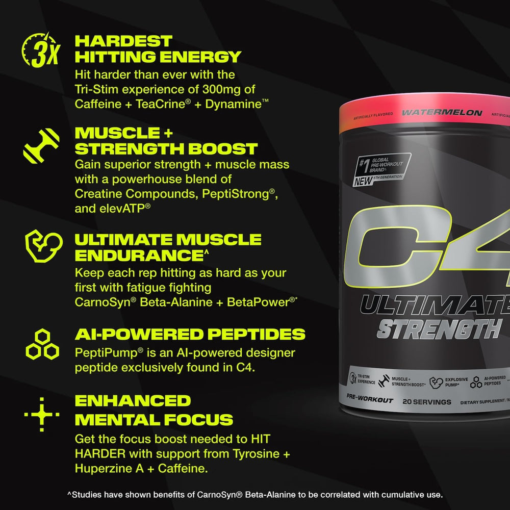 Scoop of C4 Ultimate Strength ready to mix for fast, convenient workouts