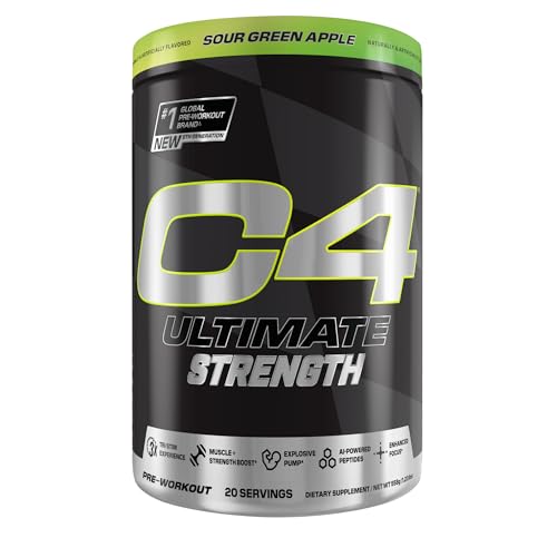 C4 Ultimate Strength serving scoop highlighting precise dosage for workouts