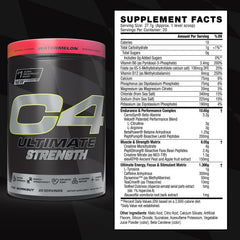 Close-up of the C4 Ultimate Strength tub showing powder texture and quality