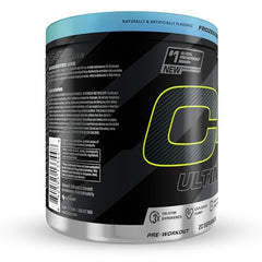 C4 Ultimate tri-stim energy label highlighting caffeine blend.