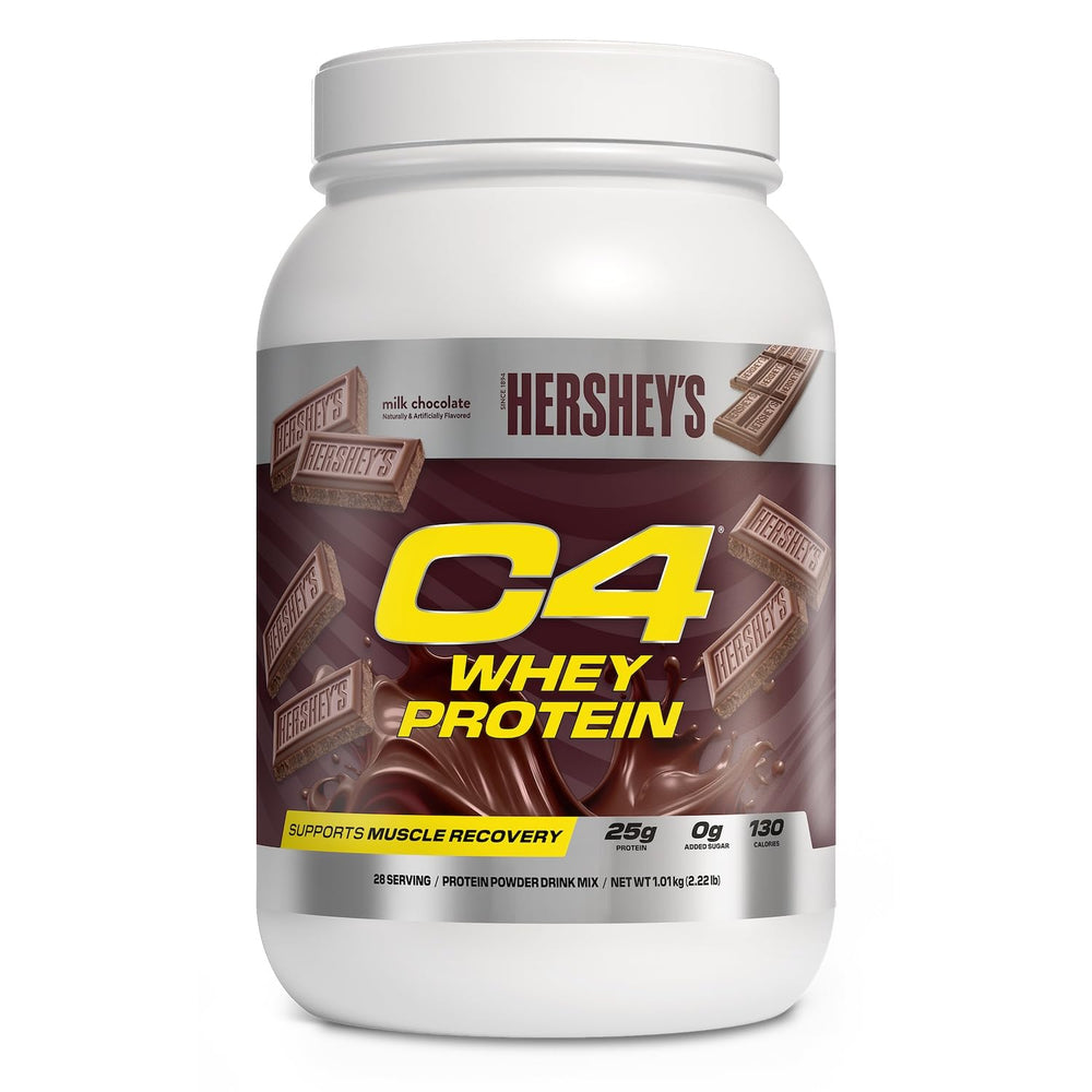 C4 Whey Protein Hershey's Milk Chocolate powder for a tasty protein boost
