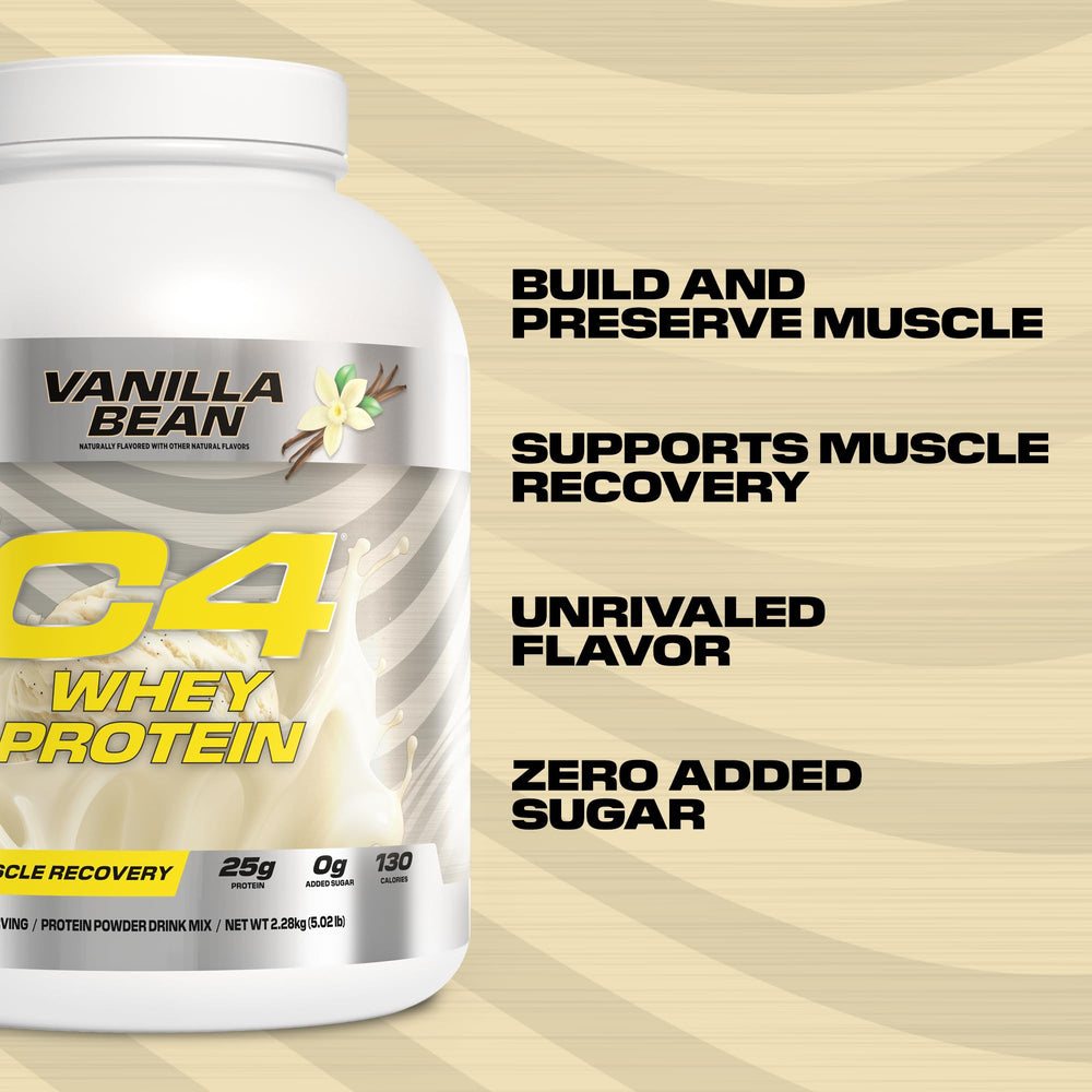C4 Vanilla Bean protein blended into smoothies for a tasty protein boost.